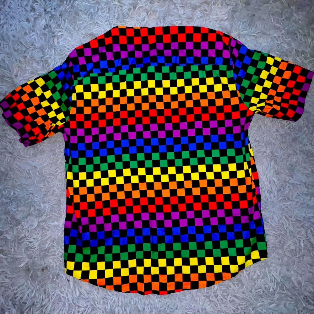 Multi colored checkered button up.